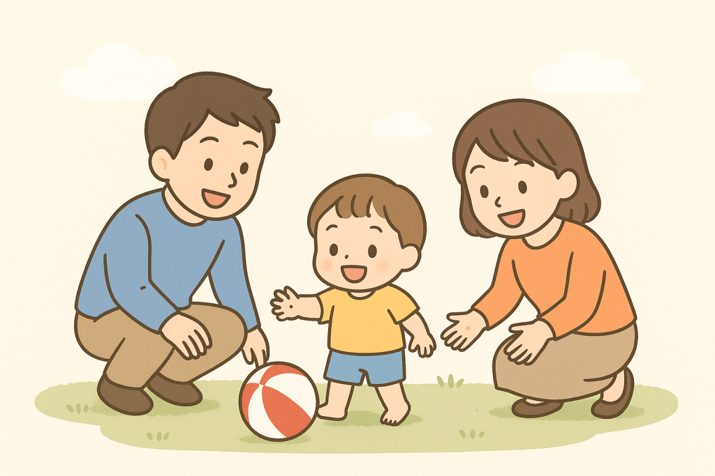 子どもとボール遊び